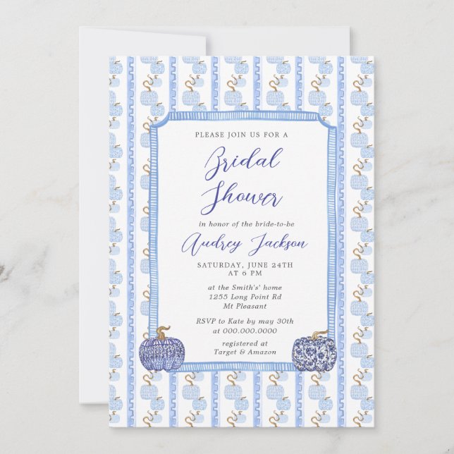 Invitation Fête de mariage automnale sur le thème de la chino (Devant)