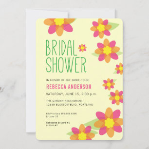 Invitation Fête de Mariage aux Fleurs aux Couleurs Vives