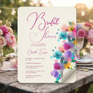Invitation Fête de mariage aux fleurs colorées