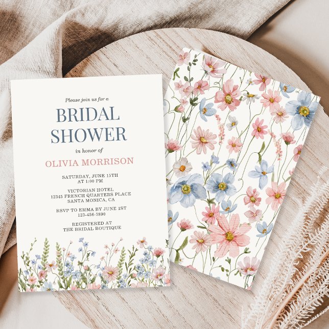 Invitation Fête de mariage aux fleurs sauvages (Créateur téléchargé)