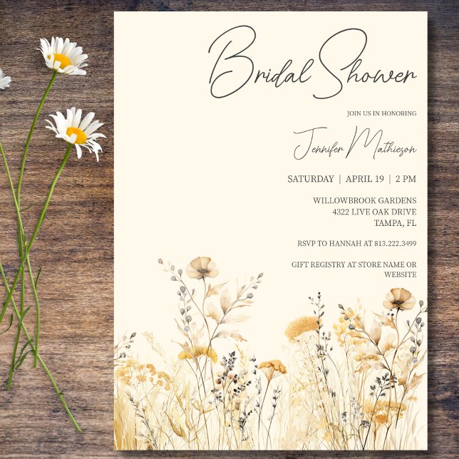 Invitation Fête de mariage aux fleurs sauvages (Créateur téléchargé)
