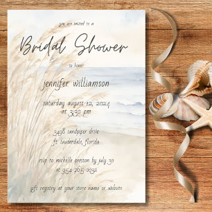 Invitation Fête de mariage aux flocons de mer aquarelle