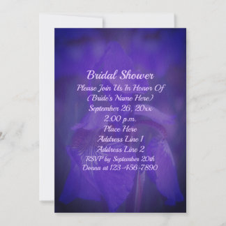 Invitation Fête de mariage aux Iris Fleur Violette 
