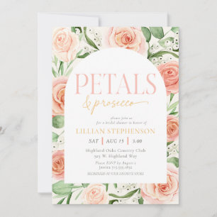 Invitation Fête de mariage avec arche florale rose Petals & P