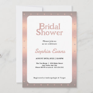 Invitation Fête de mariage avec bordure à pois en or rose