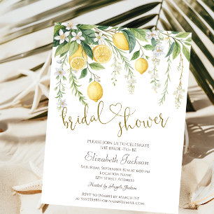 Invitation Fête de mariage avec des citrons aquarelles en fle