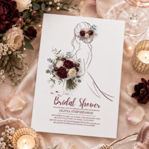 Invitation Fête de mariage avec des fleurs de pivoine de Bour