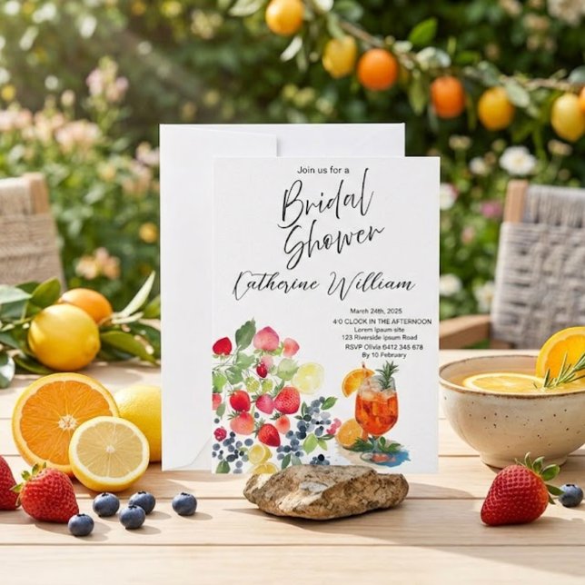 Invitation Fête de mariage avec des fruits doux et juteux (Créateur téléchargé)
