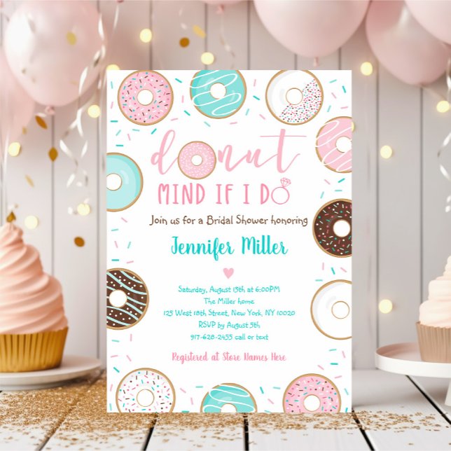 Invitation Fête de Mariage avec Donuts 'Donut Mind If I Do' (Créateur téléchargé)