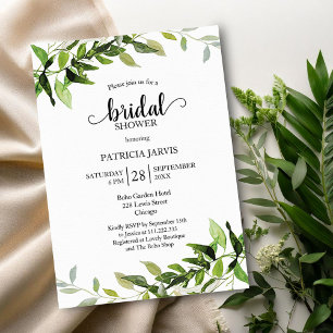 Invitation Fête de mariage avec feuillage d'eucalyptus verdoy