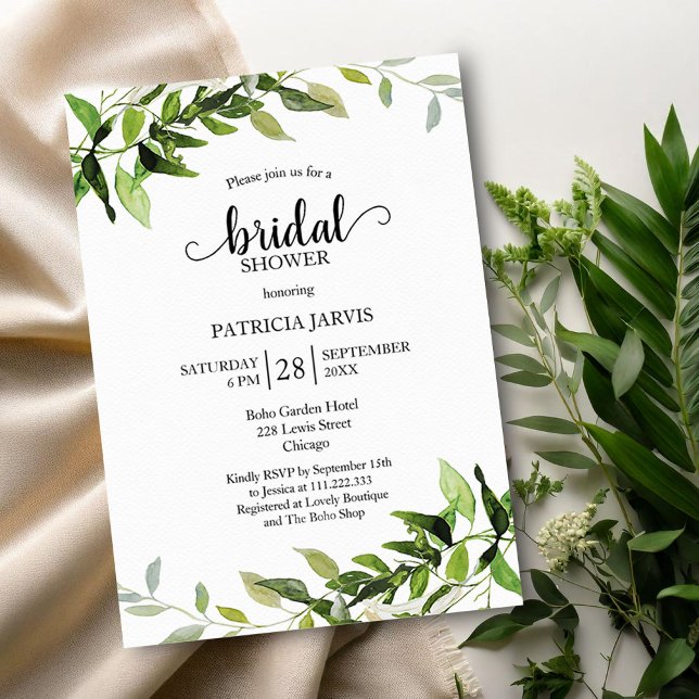 Invitation Fête de mariage avec feuillage d'eucalyptus verdoy (Créateur téléchargé)