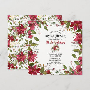 Invitation Fête de mariage avec fleurs de poinsettia pour les