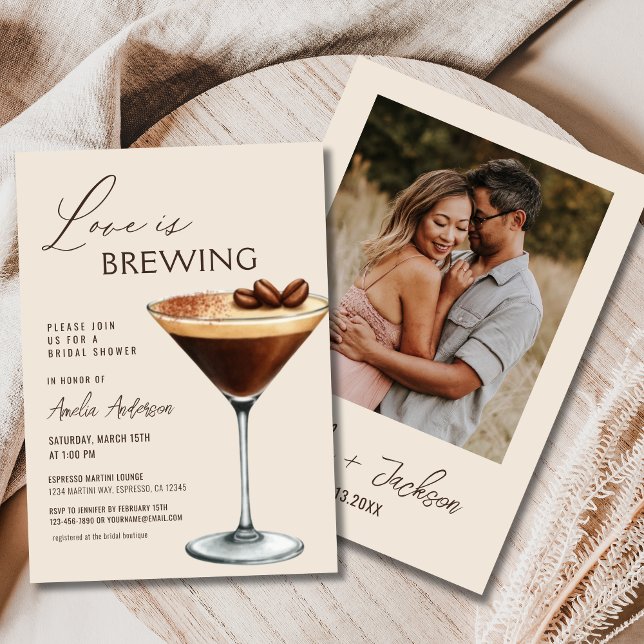 Invitation Fête de mariage avec Martini Espresso "L'amour est (Créateur téléchargé)