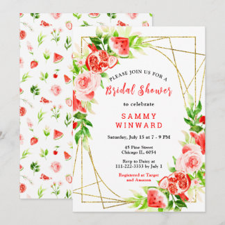 Invitation Fête de mariage avec pastèque et grenade