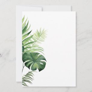 Invitation Fête de mariage avec plantes tropicales et verdure