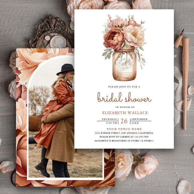 Invitation Fête de mariage avec pot en terre cuite fleuri (Créateur téléchargé)