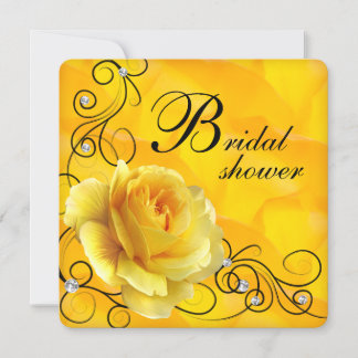 Invitation Fête de mariage avec rose noire et jaune
