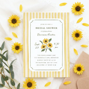 Invitation Fête de mariage avec tournesol dessiné à la main e