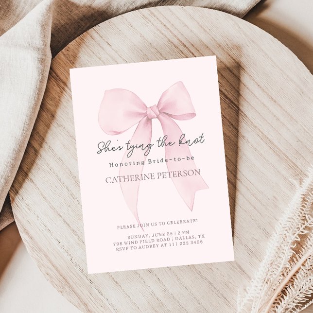 Invitation Fête de mariage avec un nœud coquette (Créateur téléchargé)
