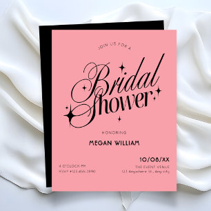 Invitation Fête de mariage Black Pink