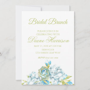Invitation Fête de mariage Blue Flowers