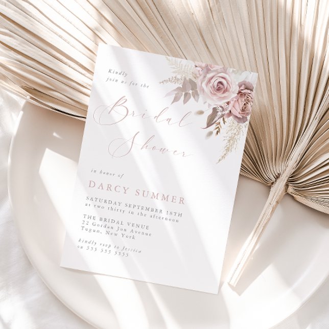 Invitation Fête de mariage Blush Bloom (Créateur téléchargé)