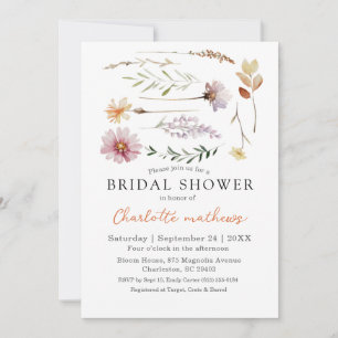 Invitation Fête de mariage bohème aquarelle de fleurs sauvage