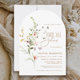 Invitation Fête de mariage bohème moderne avec jardin fleuri