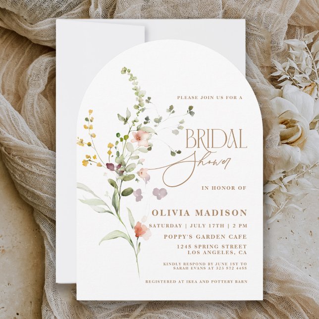 Invitation Fête de mariage bohème moderne avec jardin fleuri  (Créateur téléchargé)