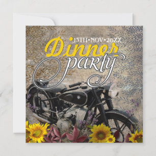 Invitation Fête de mariage bohème rustique avec moto et tourn