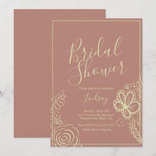 Invitation Fête de mariage Bohemian Doodles Tons Terreux