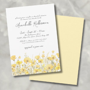 Invitation Fête de mariage botanique florale jaune de fleurs 