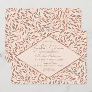 Invitation Fête de mariage botanique Glam feuilles rustiques 