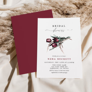 Invitation Fête de mariage Burgundy Flower Bunch