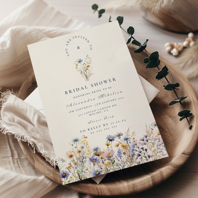 Invitation Fête de mariage champ de bleuet (Créateur téléchargé)