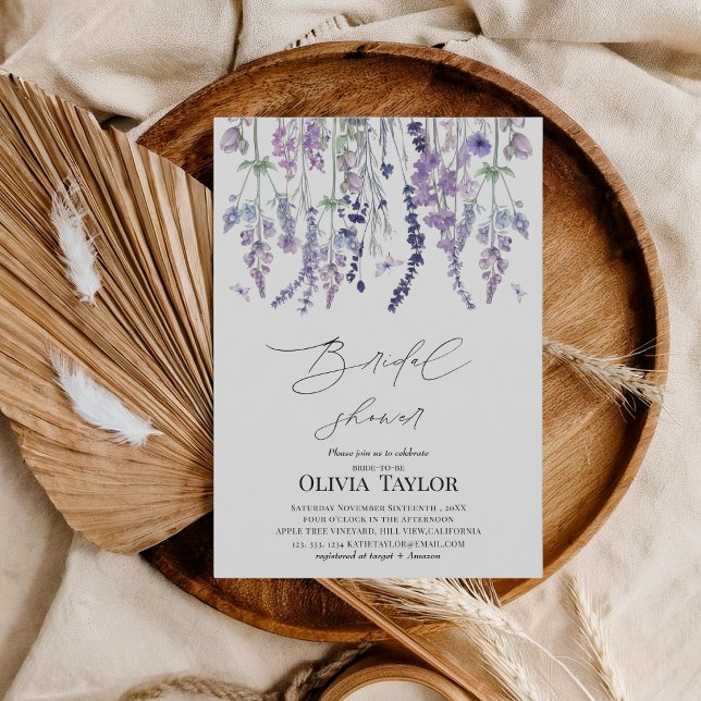Invitation Fête de mariage champêtre à l'aquarelle de fleurs  (Créateur téléchargé)