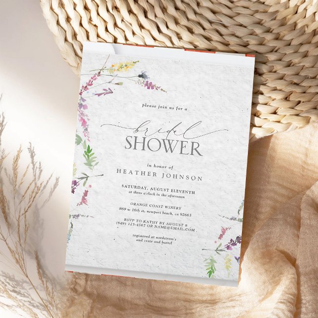 Invitation Fête de mariage champêtre aquarelle rose (Créateur téléchargé)