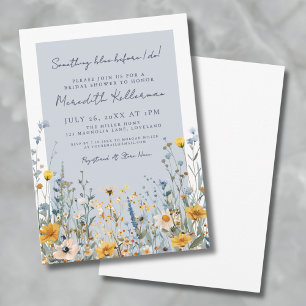 Invitation Fête de mariage champêtre aux fleurs sauvages de b