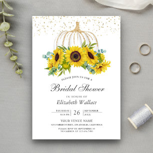 Invitation Fête de mariage champêtre aux tournesols et citrou