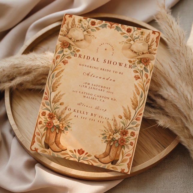 Invitation Fête de mariage champêtre Cowgirl (Créateur téléchargé)