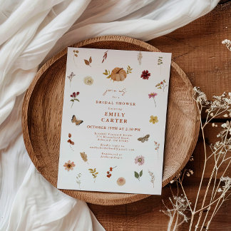 Invitation Fête de mariage champêtre de fleurs sauvages d'aut