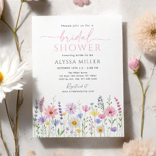 Invitation Fête de mariage champêtre délicat avec fleurs sauv