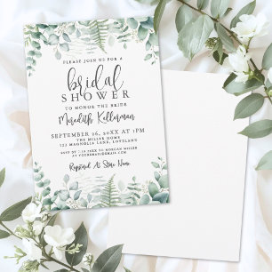 Invitation Fête de mariage champêtre Eucalyptus