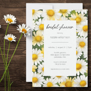 Invitation Fête de mariage champêtre moderne avec pâquerettes