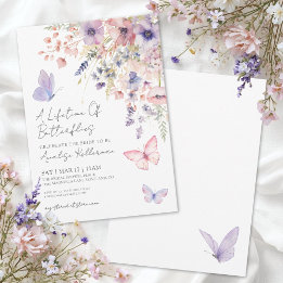 Invitation Fête de mariage champêtre papillon