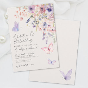 Invitation Fête de mariage champêtre papillon