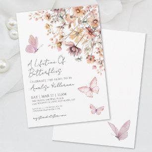 Invitation Fête de mariage champêtre Papillon élégant