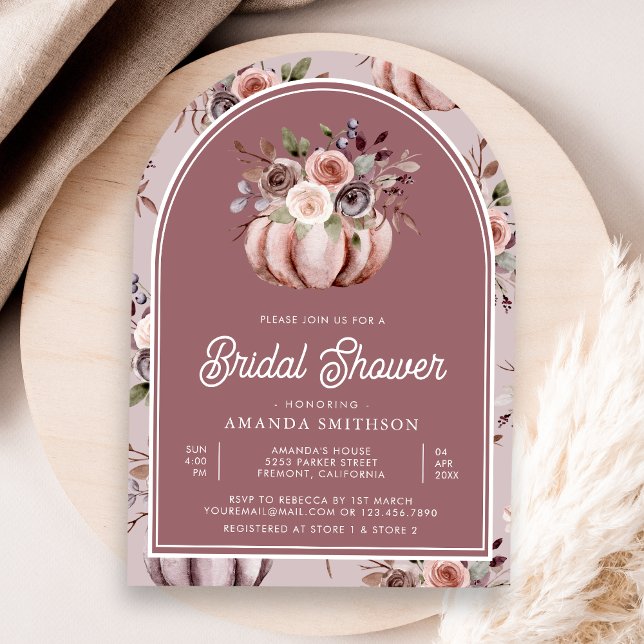 Invitation Fête de mariage champêtre Rose Poussiéreuse Fleur  (Créateur téléchargé)