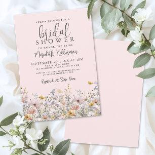 Invitation Fête de mariage champêtre Rose saumonée