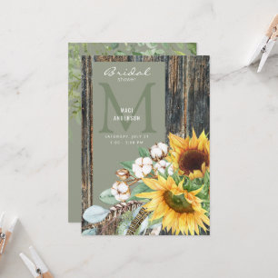 Invitation Fête de mariage champêtre Tournesol Fleurir Bois S